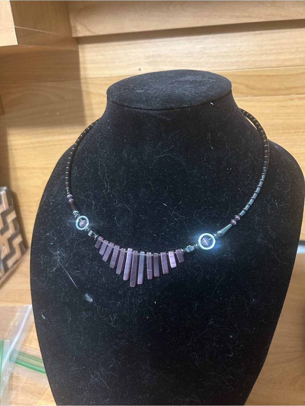 Dark Purple Fringe Necklace